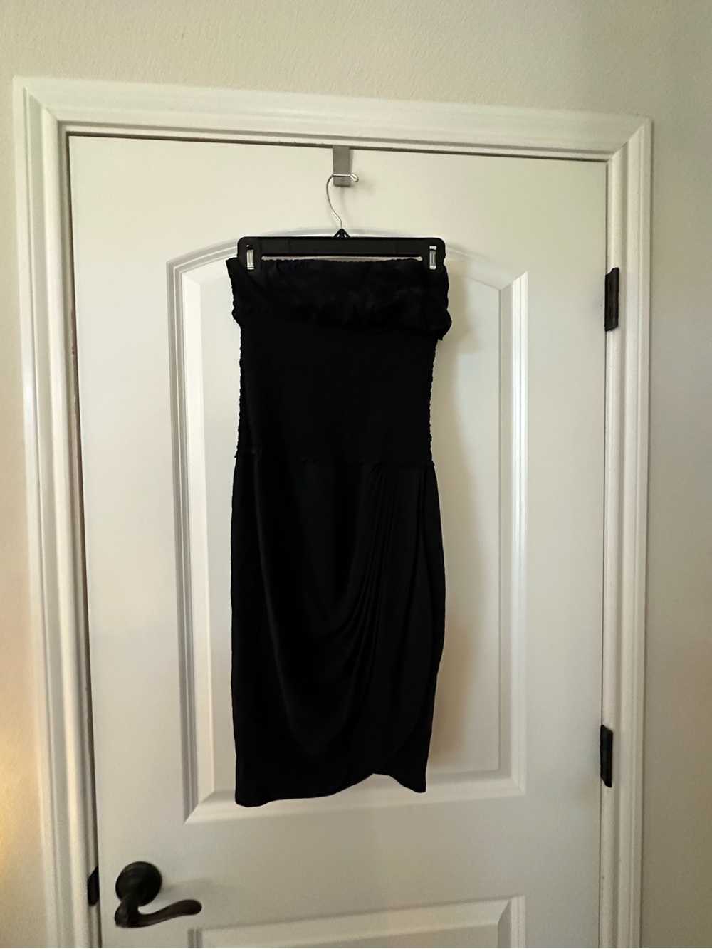 Catherine Malandrino Strapless Black Draped Cocktail Dress